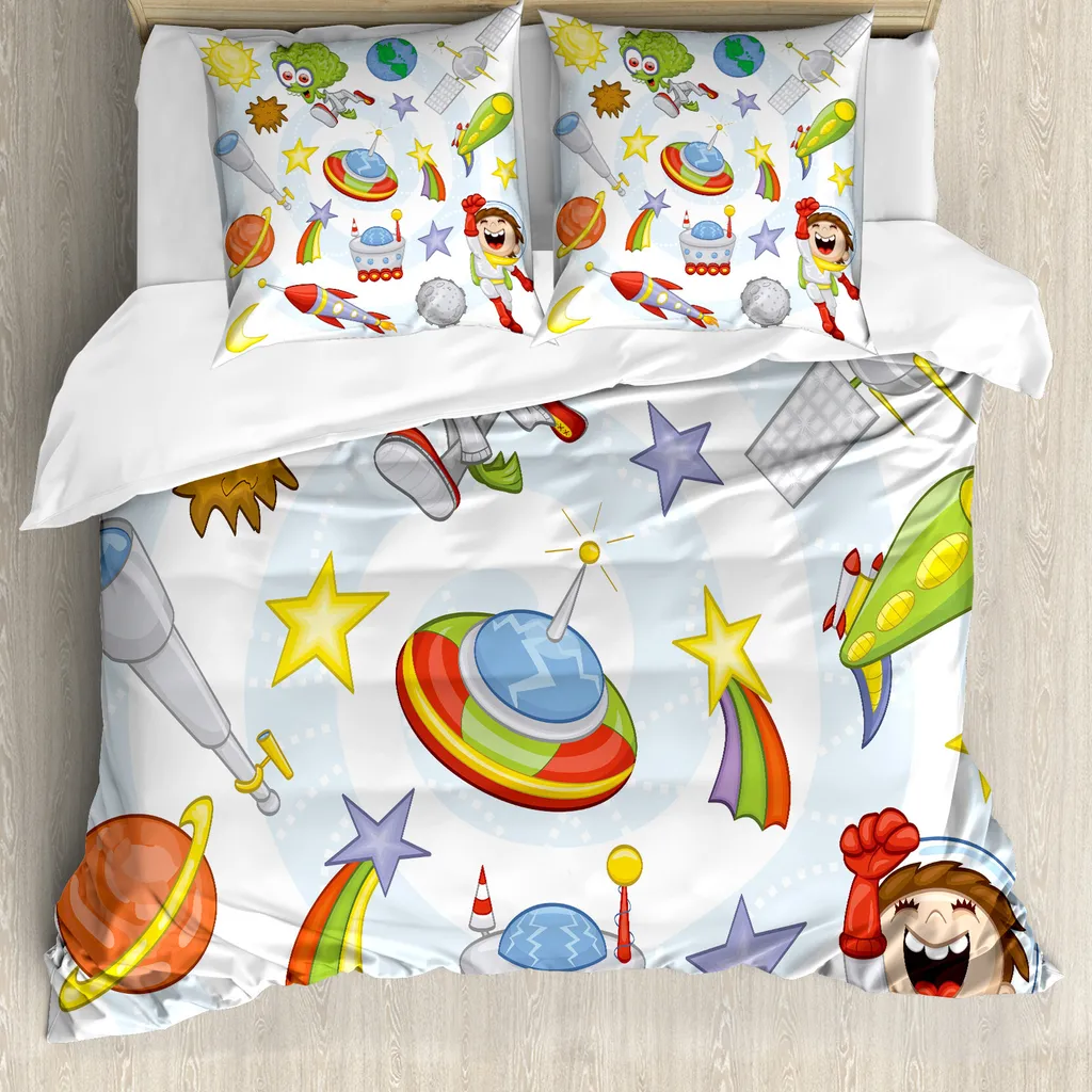 Set Letto Galassia ABAKUHAUS 155x220cm: Microfibra Premium Anti-Acaro