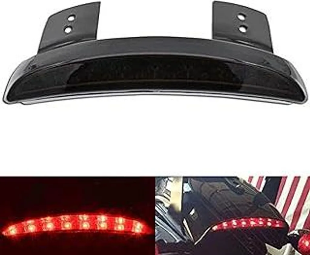 1 PEZZO Luce di stop per moto Luce posteriore parafango posteriore Accessori per conversione luce di stop per H*arley Spor*tster XL 883N 1200N XL1200V XL1200X - Lente fumé