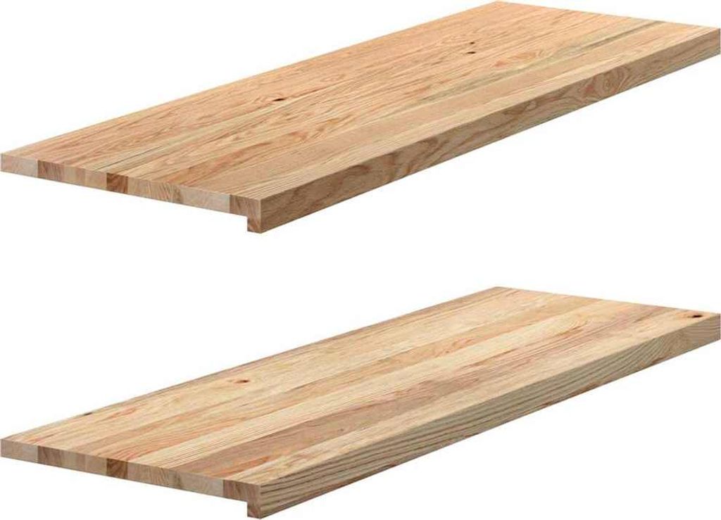 Fensterbänke 2 Stk. Unbehandelt 120x40x2 cm Massivholz Eiche