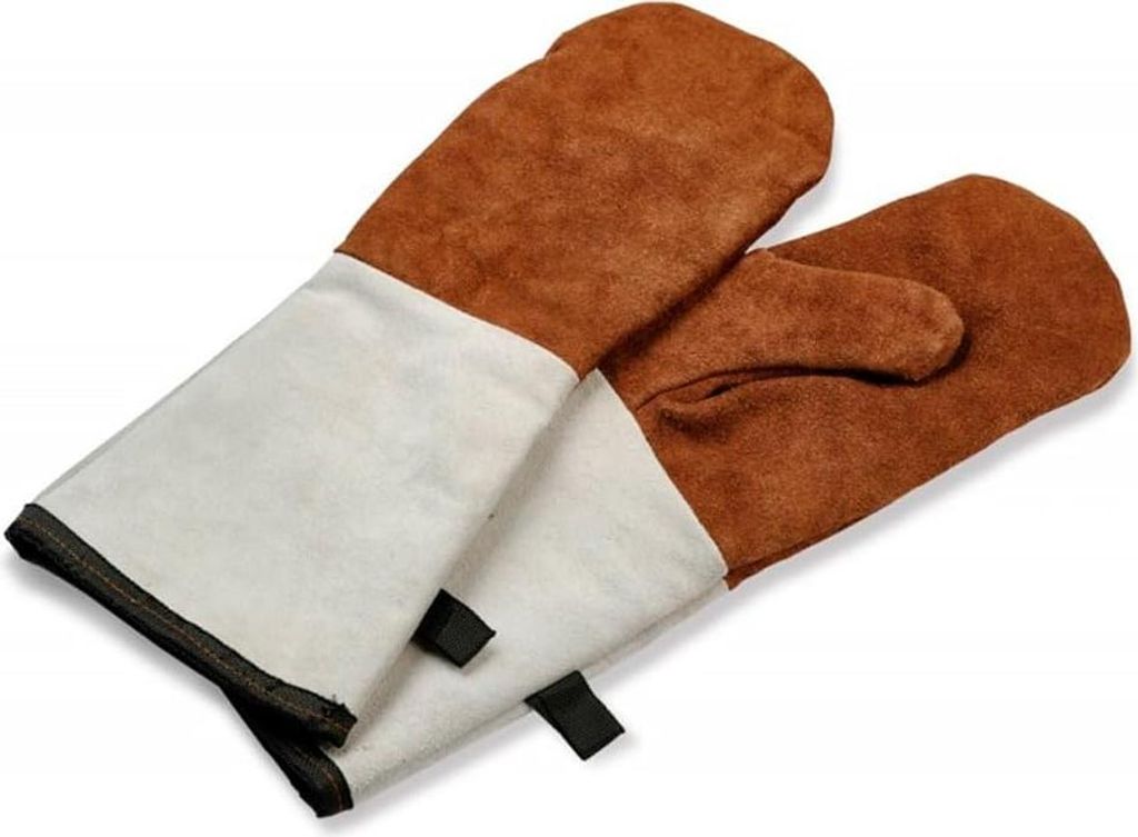 2er-Set Lederhandschuhe in Fausthandschuhform, hitzebeständig bis 350 °C, für n und professionelles Grillen