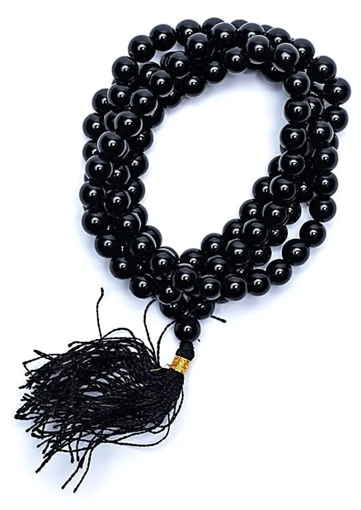 Mala Onyx Noir Qualité AA 108 Perles 7mm - Pierre Naturelle Authentique - 2