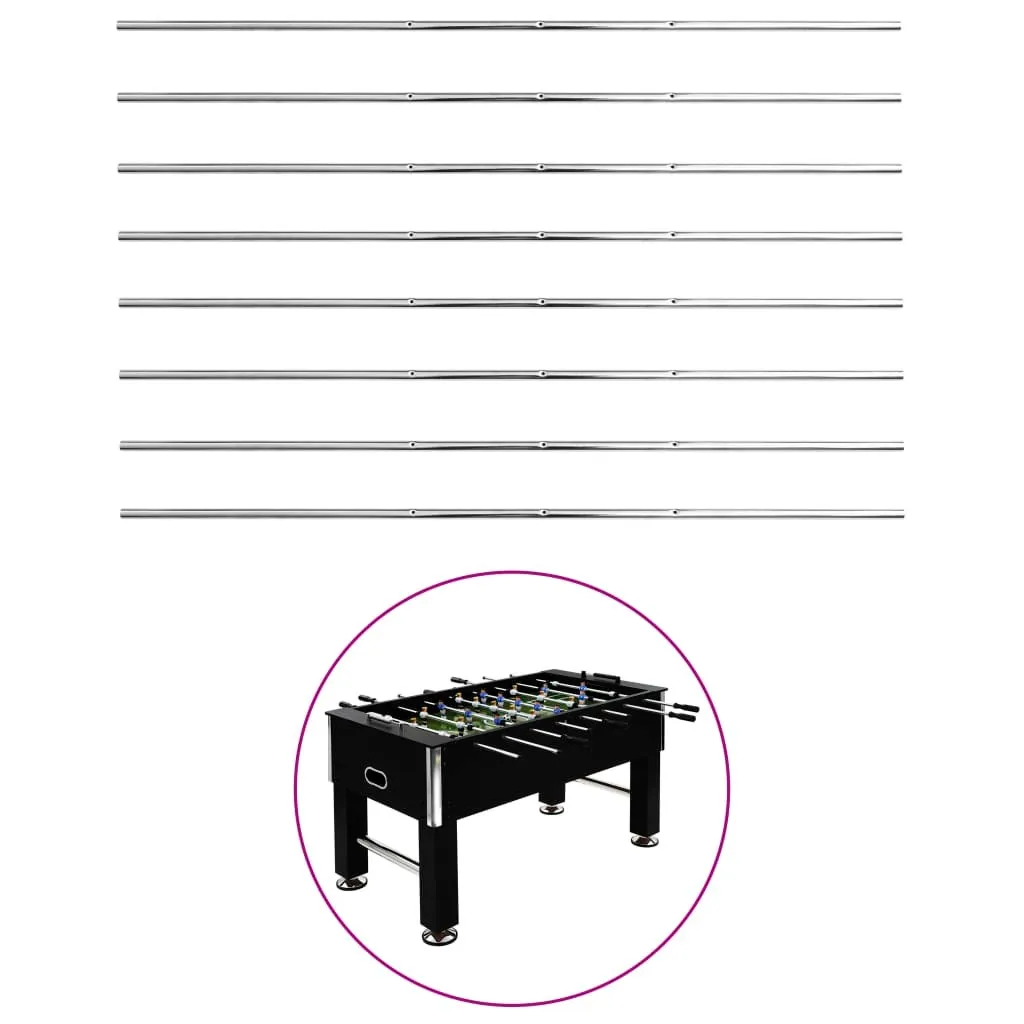 Barres pour baby-foot vidaXL 8 pcs 15,9 mm en acier chromé robuste - 6