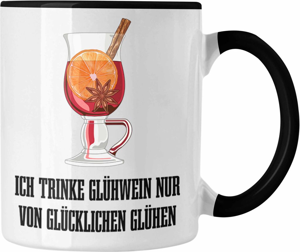 Trendation - Glühwein Tasse Lustig Spruch Glühweinbecher mit Henkel Doppelwandig Glühweintassen Gläser Weihnachtsmarkt Becher Tassen Geschenk -...