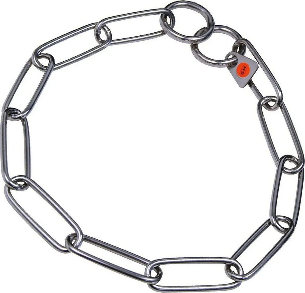 Originale HS Sprenger 54cm Collare Argento a Maglie Lunghe Salvapelo