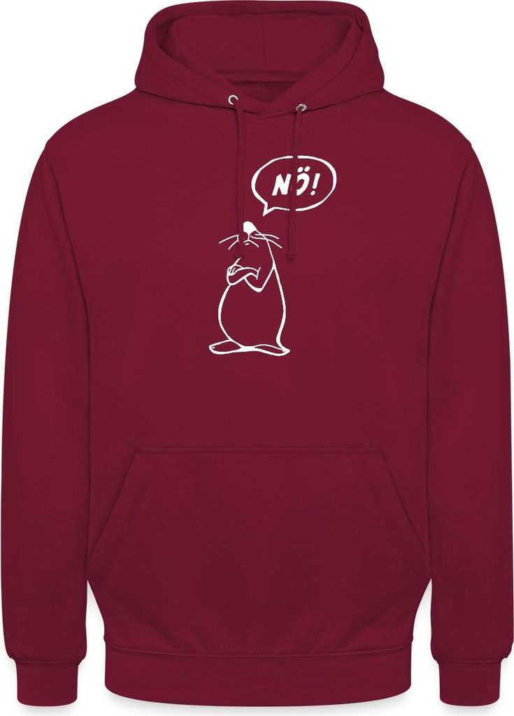 Spreadshirt Maus Lustiger Spruch Nö Bevor Du Fragst Nein Uni Hoodie, L, Bordeaux
