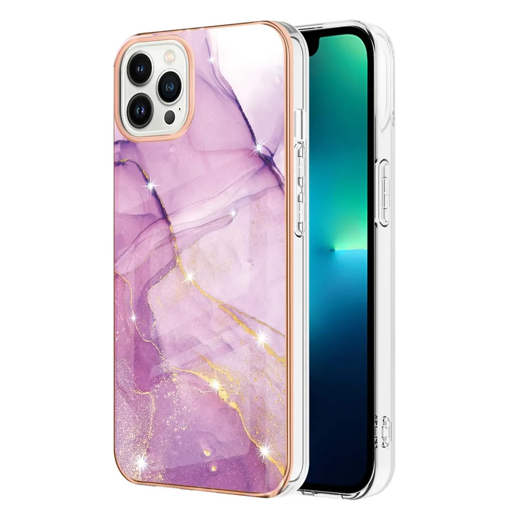 Cover iPhone 14 Pro per Donne e Ragazze - Marmo Rosa Antiurto Sottile