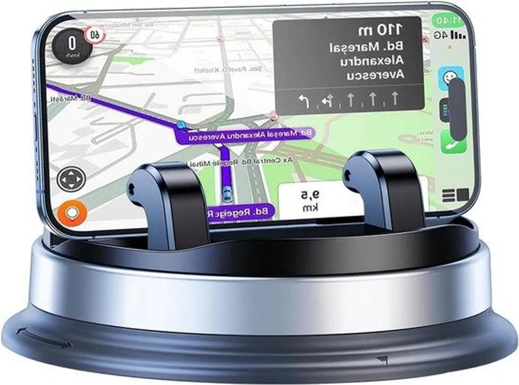 Support téléphone voiture rotatif avec haut-parleur mains libres