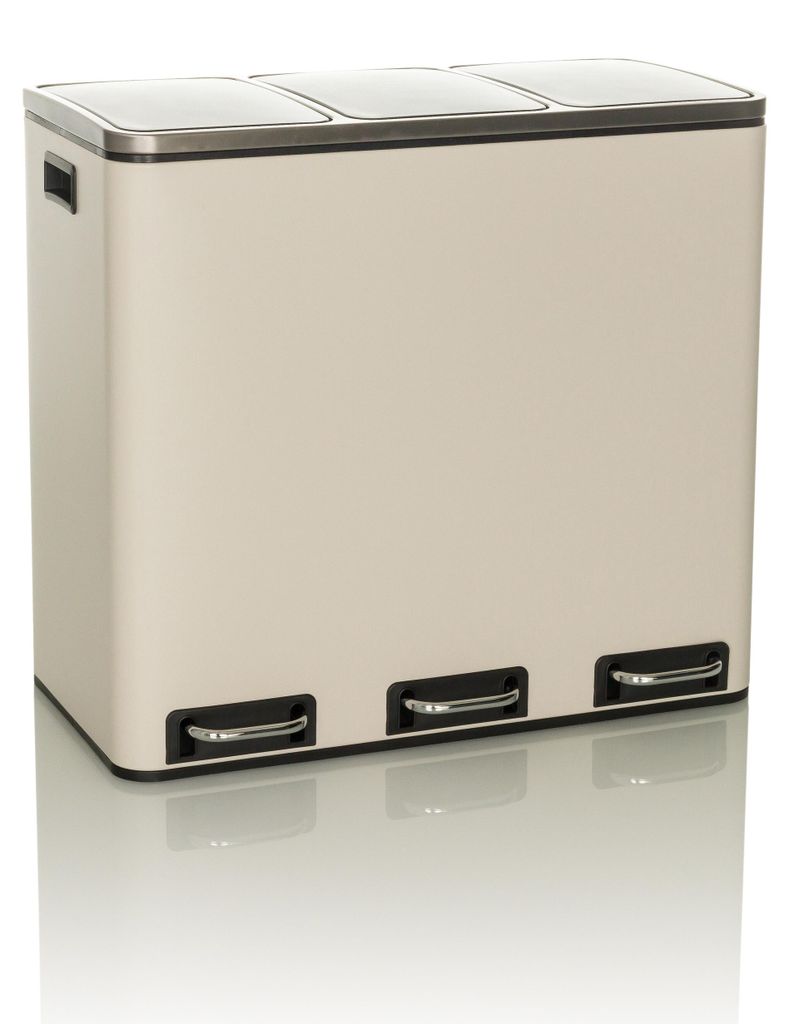 hjh OFFICE Mülleimer 54 Liter Clean 9 Abfalleimer Mülltrenner rechteckig für Küche, Büro mit Step-On 56.0 x 61.0 x 31.5 cm