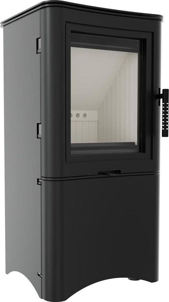 Kaminofen aus Stahl KRATKI K5 Ø 150 7 kW regal für holz mit Tür
