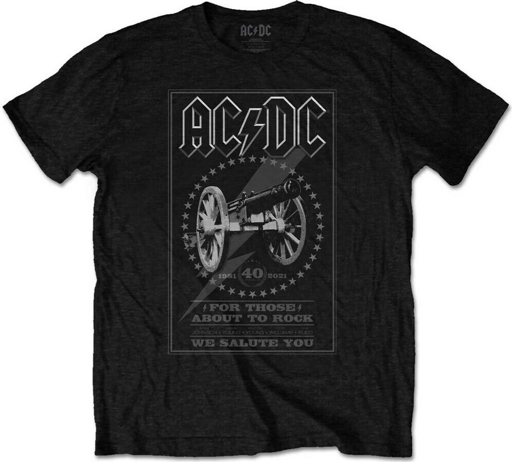 AC/DC - "For Those About To Rock 40th" T-Shirt für Herren/Damen Uni RO4089 (S) (Schwarz)