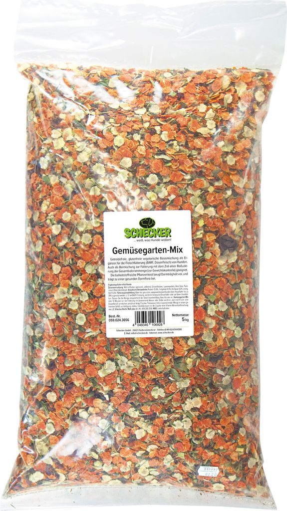 5 kg Schecker Ergänzungsfuttermittel - Gemüsegarten Mix - getreidefrei - vegetarisch - glutenfrei