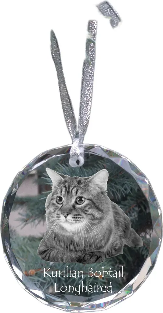 Cristallo con Foto Bobtail delle Curili: Regalo Natale Personalizzato