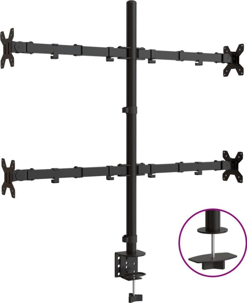 vidaXL Držák monitoru černá ocel VESA 75/100 mm Obrázek produktu 