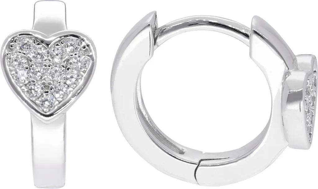 Boucles d'oreilles cœur argent 925 enfant avec fermoir clapet sûr