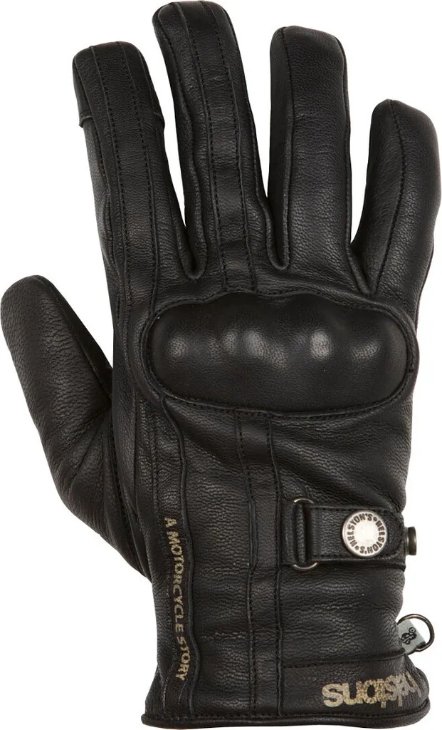 Gants Helstons Burton cuir noir avec paume renforcée aramide taille 13