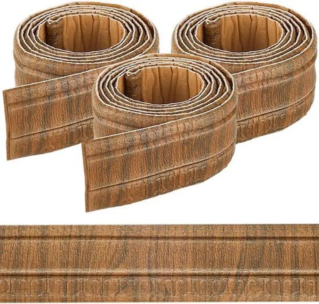 Plinthe 3D bois brun pour rénovation rapide flexible et autocollante