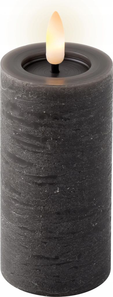 Schwarze LED-Wachskerze 12,5 cm – Batteriebetrieben