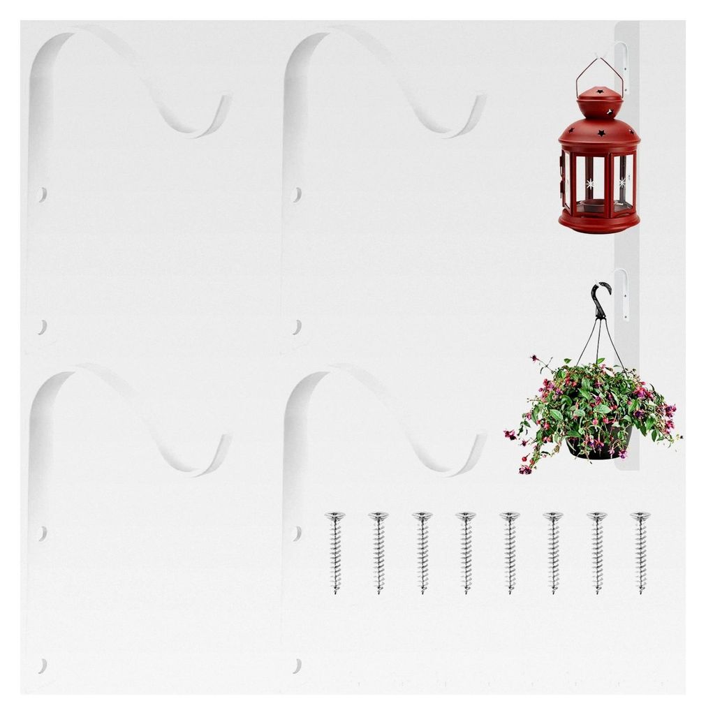 Blumenampel Halterung, 4 Stück Pflanzenhalter für die Wand, Wandhaken für Pflanzen, Laternen und Windspiele