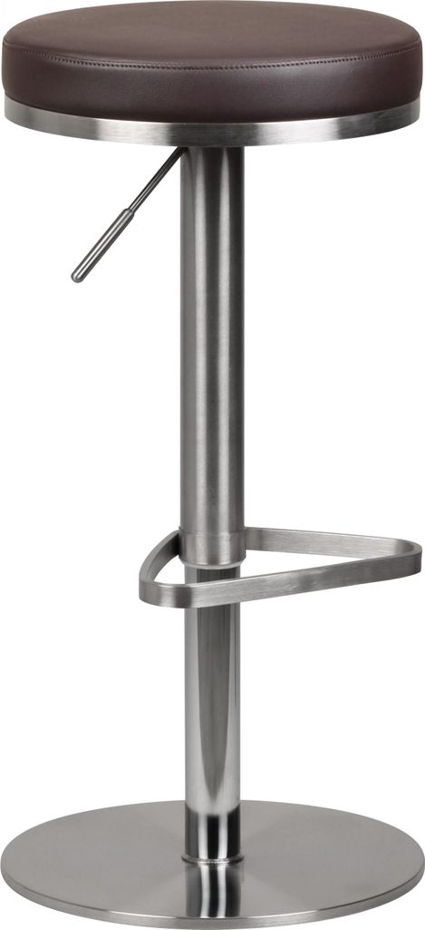 Wohnling Barhocker Durable M7 Edelstahl gebürstet Braun; Produktbild 