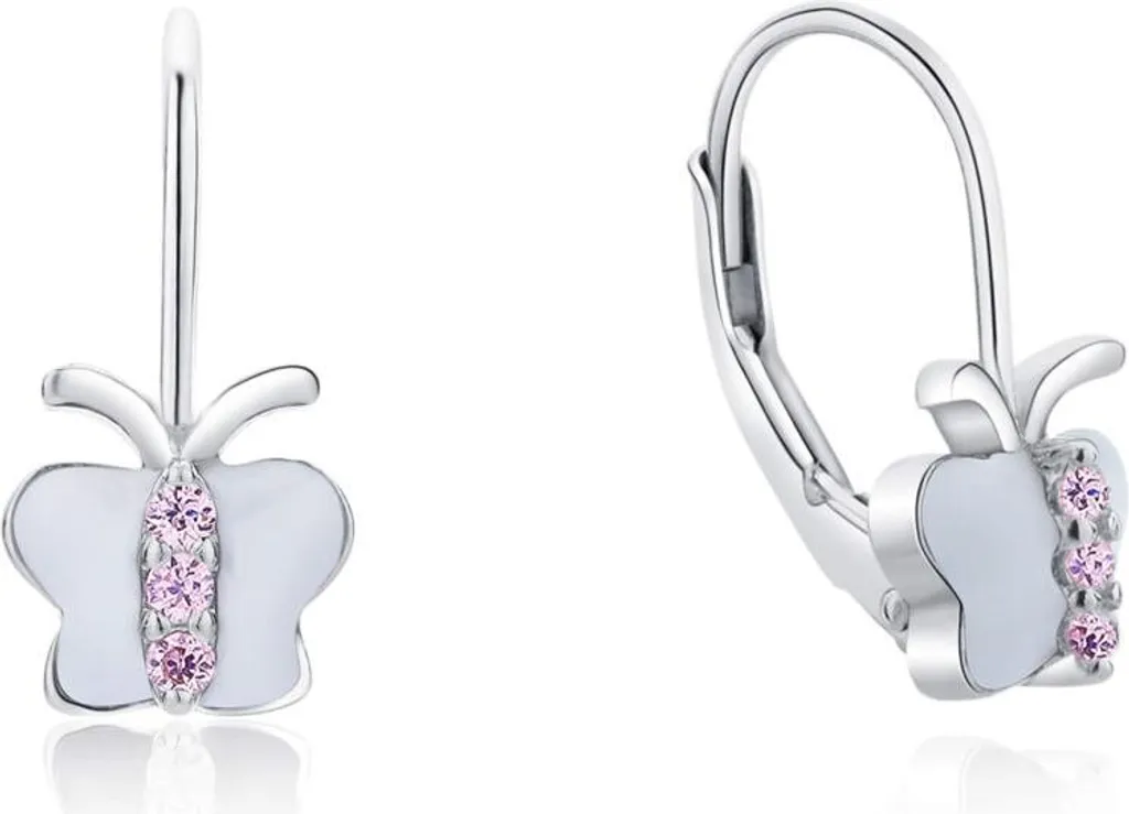 Clous d'oreilles papillon en argent massif, bijoux délicats pour femme