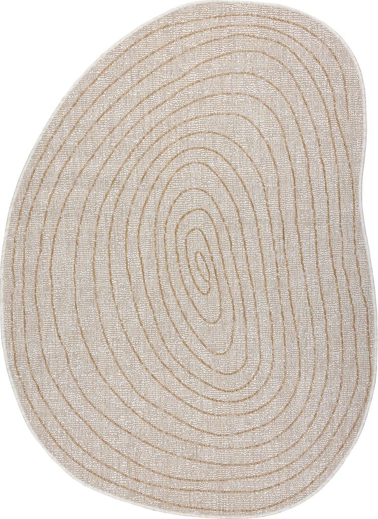 ORGANIC 2743 Sisalteppich Baumringstumpf Ecru / natürliche – moderne unregelmäßige Form beige 240x330 cm