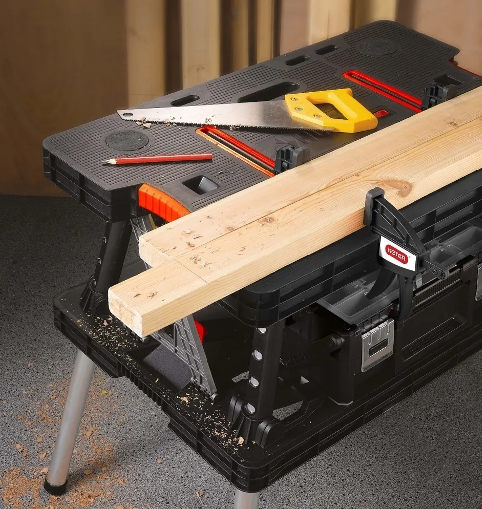 Établi pliant transportable KETER avec plateau de serrage polyvalent - 28