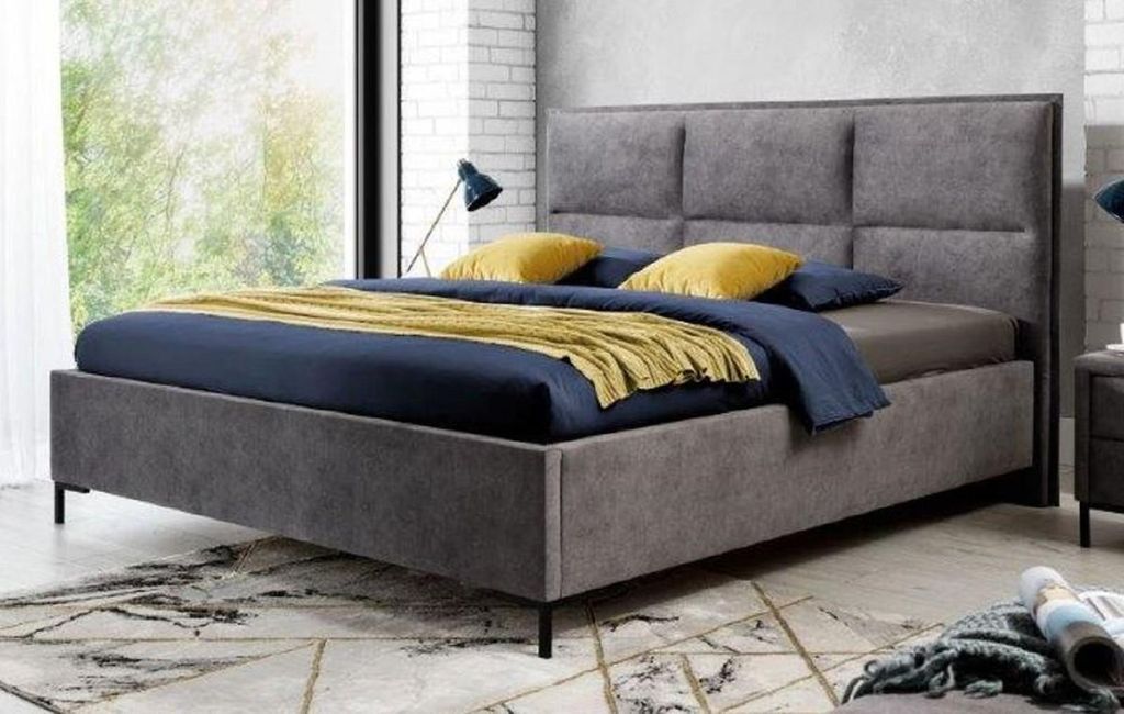 Casa Padrino Luxus Doppelbett Grau / Schwarz - Verschiedene Größen - Modernes Massivholz Bett mit Kopfteil - Moderne Schlafzimmer Möbel - Luxus ...
