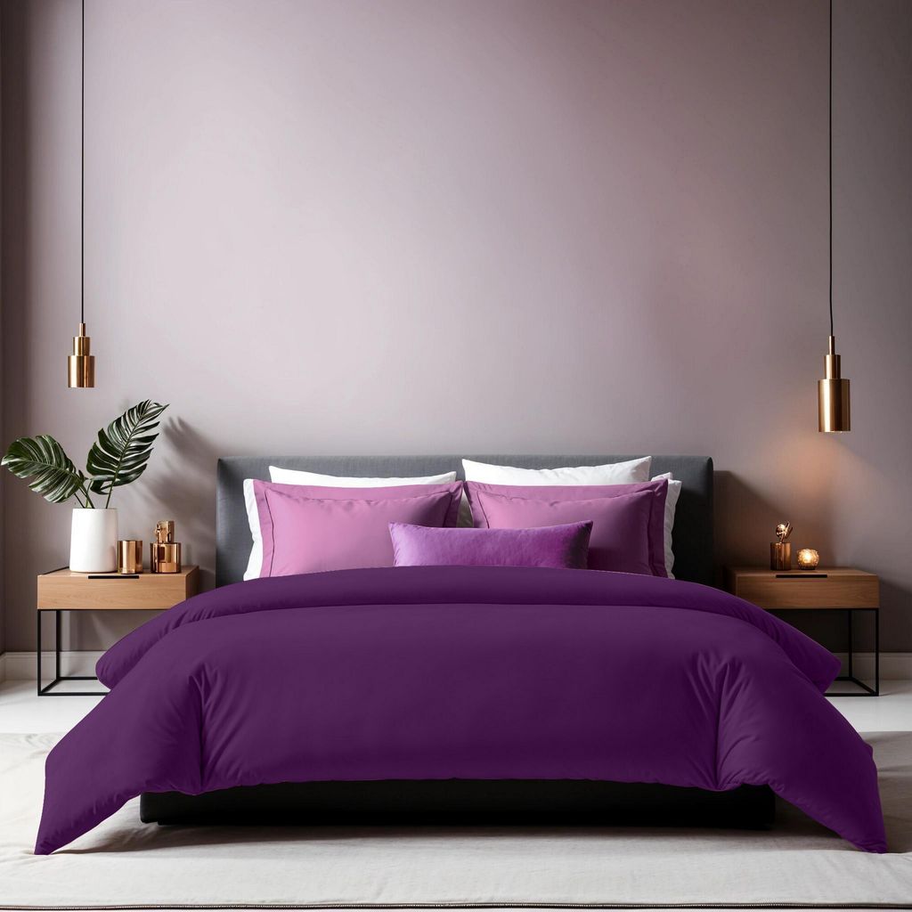 L'Essentiel Linge de Maison, Tonne Viole - 43, Ranforce Doppel-Bettbezug (FR) (IT) (DE), 100 % BAUMWOLLE RANFORCE, Lila, 200 x 200 cm