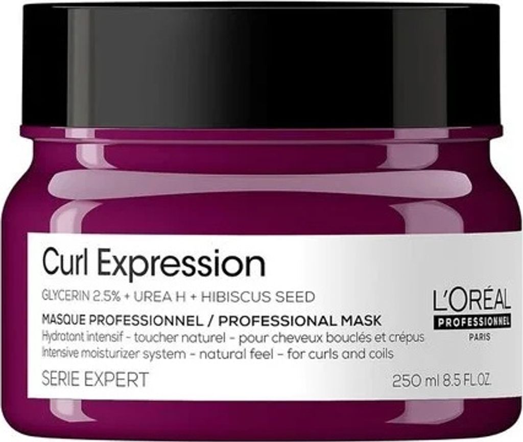 A jar of L'Oreal Curl Expression hair mask.