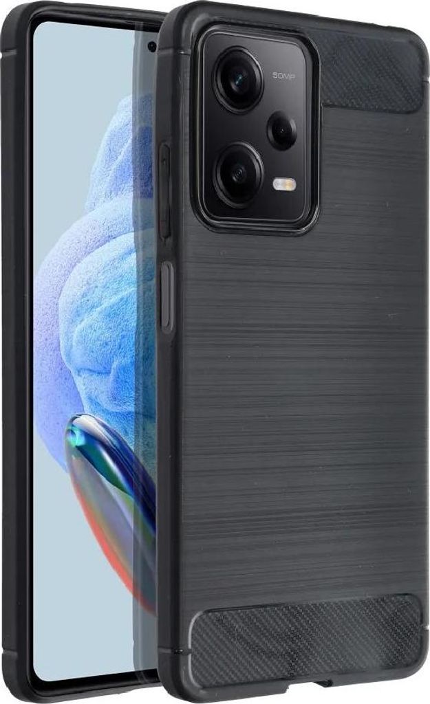 Forcell Silikonhülle Carbon Xiaomi Redmi Note 12 Pro 5G Schwarz