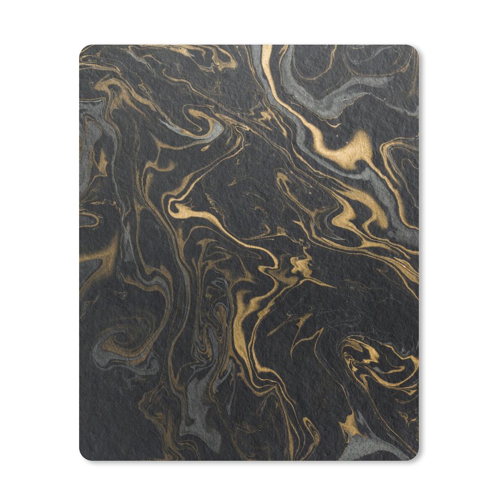 MuchoWow Mauspad Mousepad Marmor - Textur - Grau - Gold - Marmoroptik - Luxus 19x23 cm - Mousepads - Maus Mat - Pad - Mausunterlage - Mauspads - ...