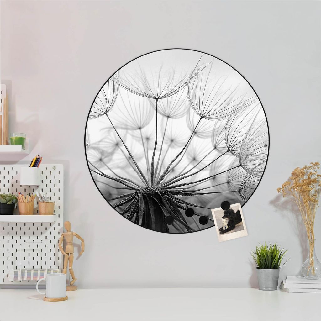 Design Stahlmagnettafel Schwarz Rund 47cm Ready For Takeoff