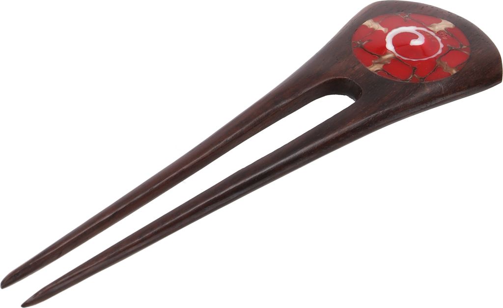Ethno Holz Haarspange, Haarnadel - Modell 31, Braun, Haarspangen, Haarschmuck