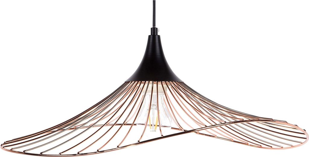 BELIANI Hängeleuchte Kupfer Metall Glühbirnen-Optik Schirm mit Gitter in Trichterform für Wohnzimmer Esszimmer Minimalistischer Stil
