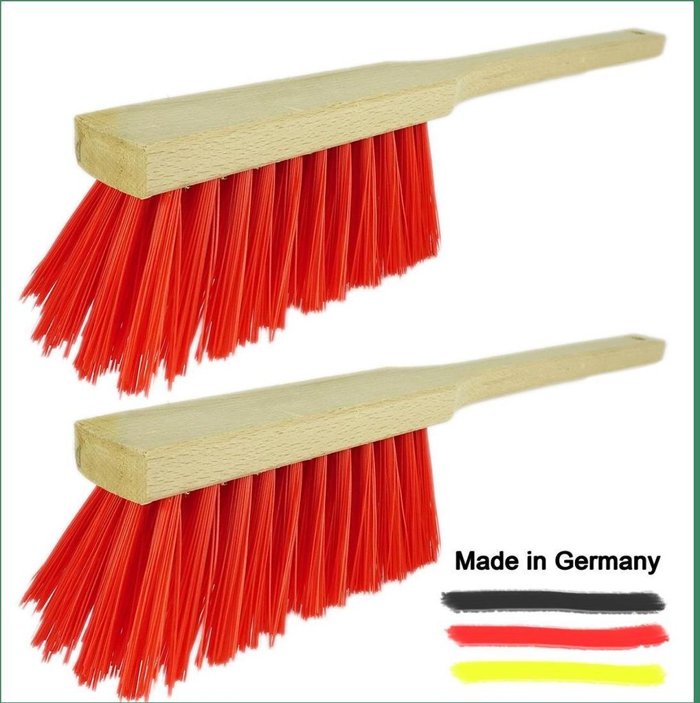Novaliv 2x Handbesen Langer Stiel I 45 cm I Elastonborsten I Auto Schneebesen Kehrbesen Waschbürste brush and pan