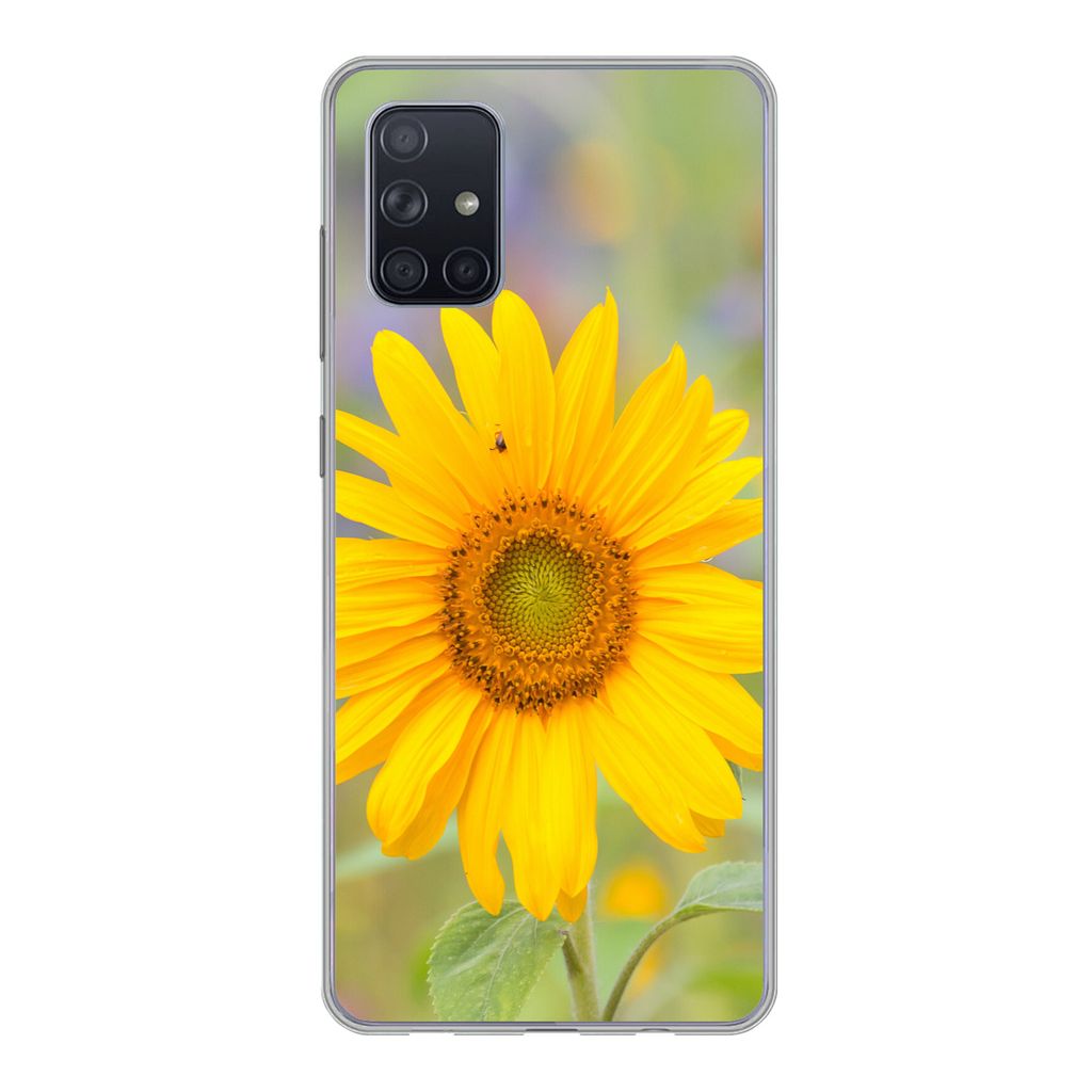 MuchoWow Handyhülle Schutzhülle Hülle für Samsung Galaxy A51 5G Blumen - Sonnenblume - Gelb Silikon Softcase Handy Hülle - Abbildung