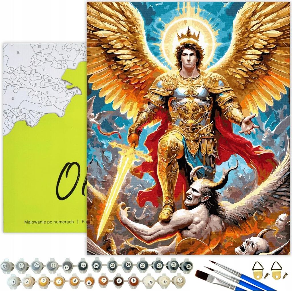 Malen nach Zahlen Erwachsene Religion Engel Feuer 50x40 - Produktbild 