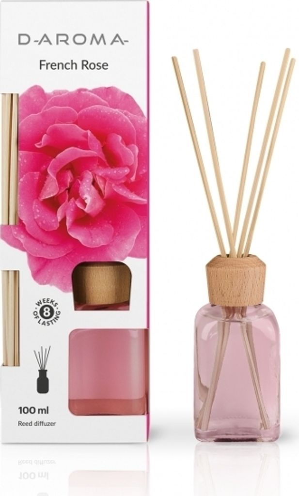 Duftdiffusor D-aroma Reed Diffuser 100ml Französische Rose Lufterfrischer