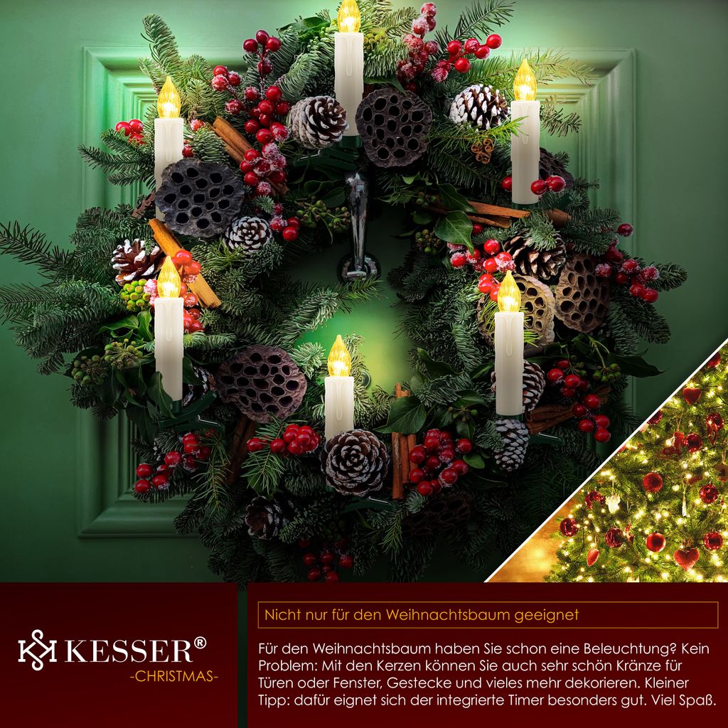 KESSER® Weihnachtsbaumkerzen 20 LED Inkl. Batterien Produktbild 6