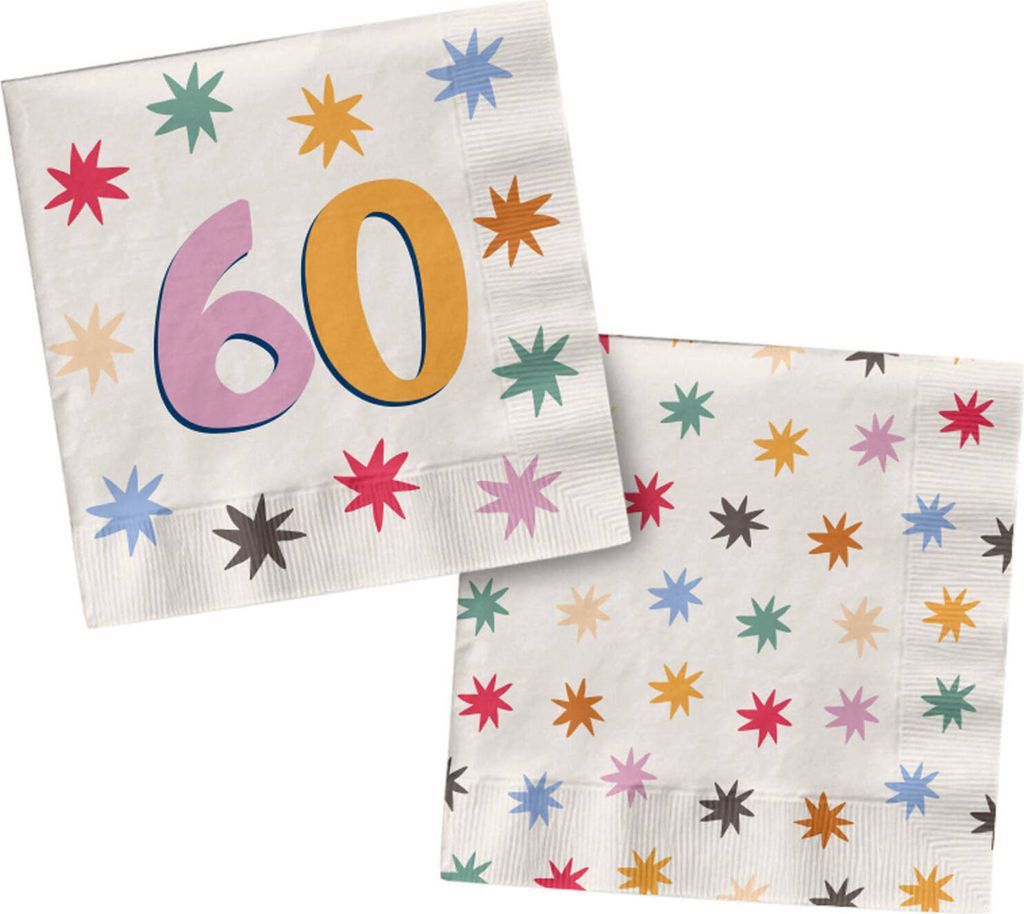 20 Servietten Happy Birthday Starbust 60