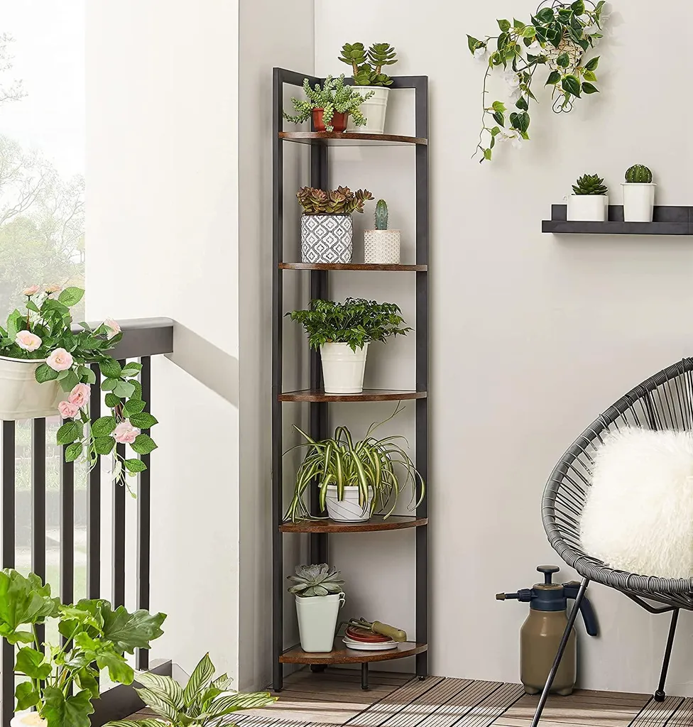 Bibliothèque d'angle gain de place 5 niveaux pour petits appartements