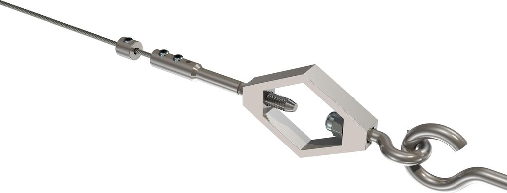 Interdeco Seilspanngarnitur / Seilspanner Vernickelt, Typ Joy Raute