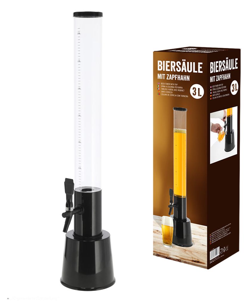 Biersäule mit Zapfhahn Kunststoff H85cm 3,5l Produktbild 