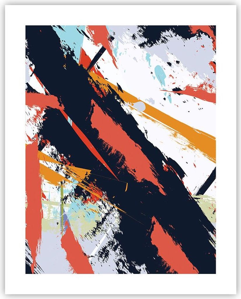 Poster - Poster ohne Rahmen - Abstraktion Graffiti Modern - 40x50 cm - Wand Bild - Wanddeko - Wandbilder - Kunstposter - Wandposter - Bilder - Kuns...