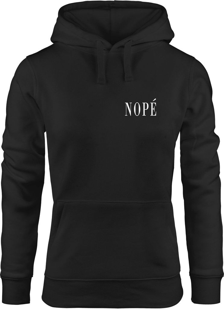 Kapuzen-Pullover Damen Nope Hoodie Moonworks schwarz M