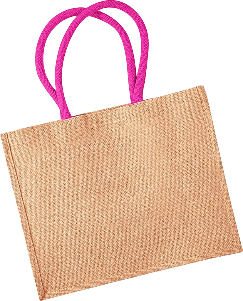 Westford Mill W407 Shopper in Iuta Naturale e Fucsia | Borsa Spesa Resistente