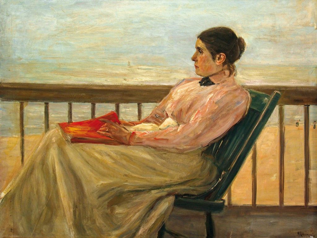 Max Liebermann Kunstdruck Bild - Martha Liebermann, Die Gattin Des Künstlers Am Strand 1895 (60 x 80 cm)