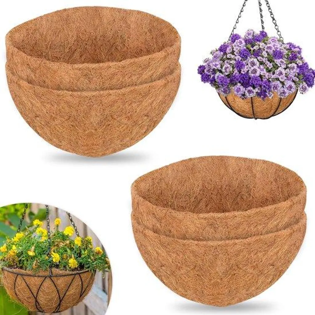 Tapis de rechange pour panier suspendu 12 pouces, lot de 4 en coco bio