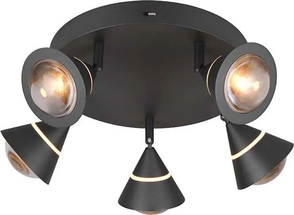 Plafonnier Noir Orientable LED H 16,5 cm - Éclairage Spot Haute Qualité