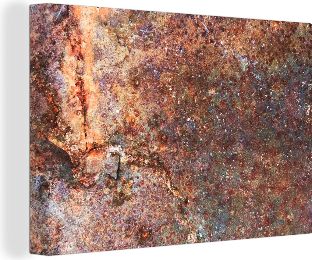 OneMillionCanvasses - Leinwandbilder - 150x100 cm, Metall - Platte - Rost, Wandbilder Kunstdruck Wanddekoration - Foto auf Leinwand - Gemälde au...